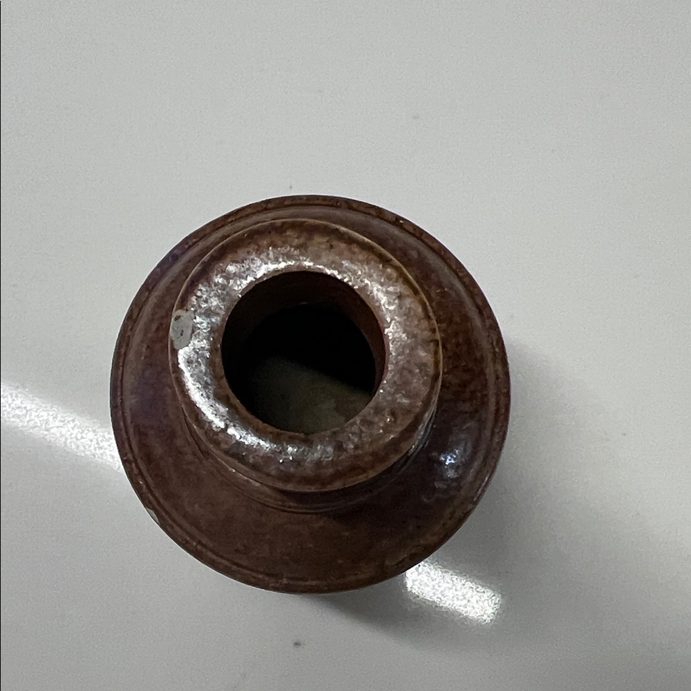 Rustic Brown Ceramic Inkwell - Picture 3 of 3